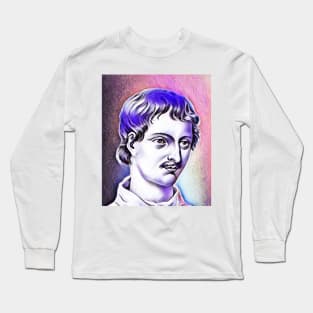 Giordano Bruno Pink Portrait | Giordano Bruno Artwork 7 Long Sleeve T-Shirt